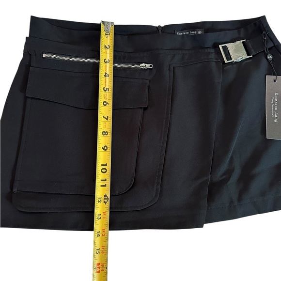 Emerson Lang Young Contemporary Black Buckle Belt Mini Skirt Size XL NWT - Picture 6 of 17